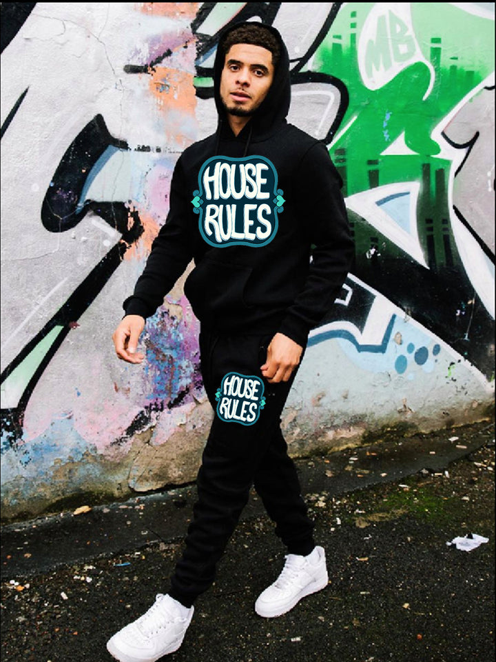 Men's Sport Hoodie and Jogging Set with Dynamic Inscription Lune London