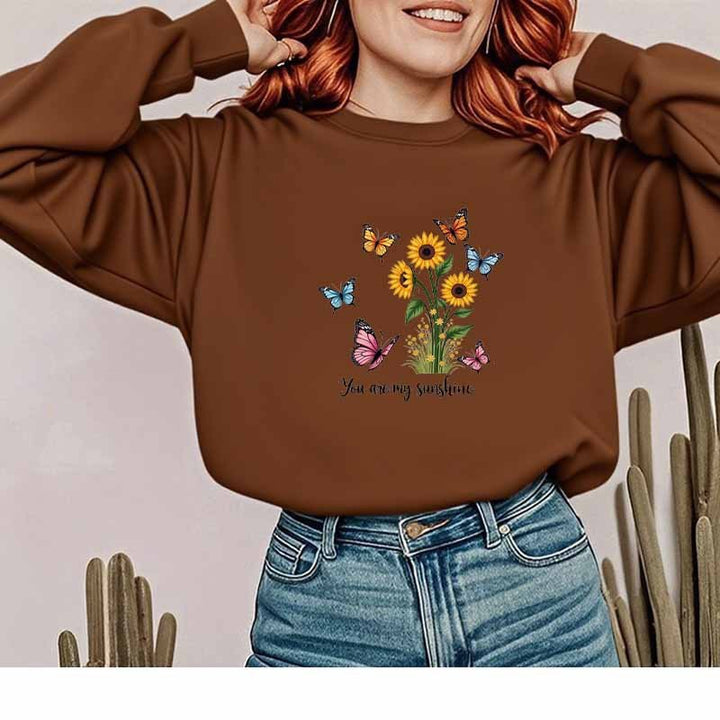 Sweat-shirt pour femmes avec design floral et impression motivante Chic & Stil