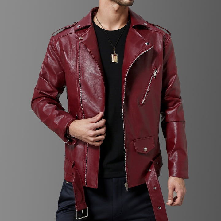 Stylish biker jacket for men in genuine leather Lune London