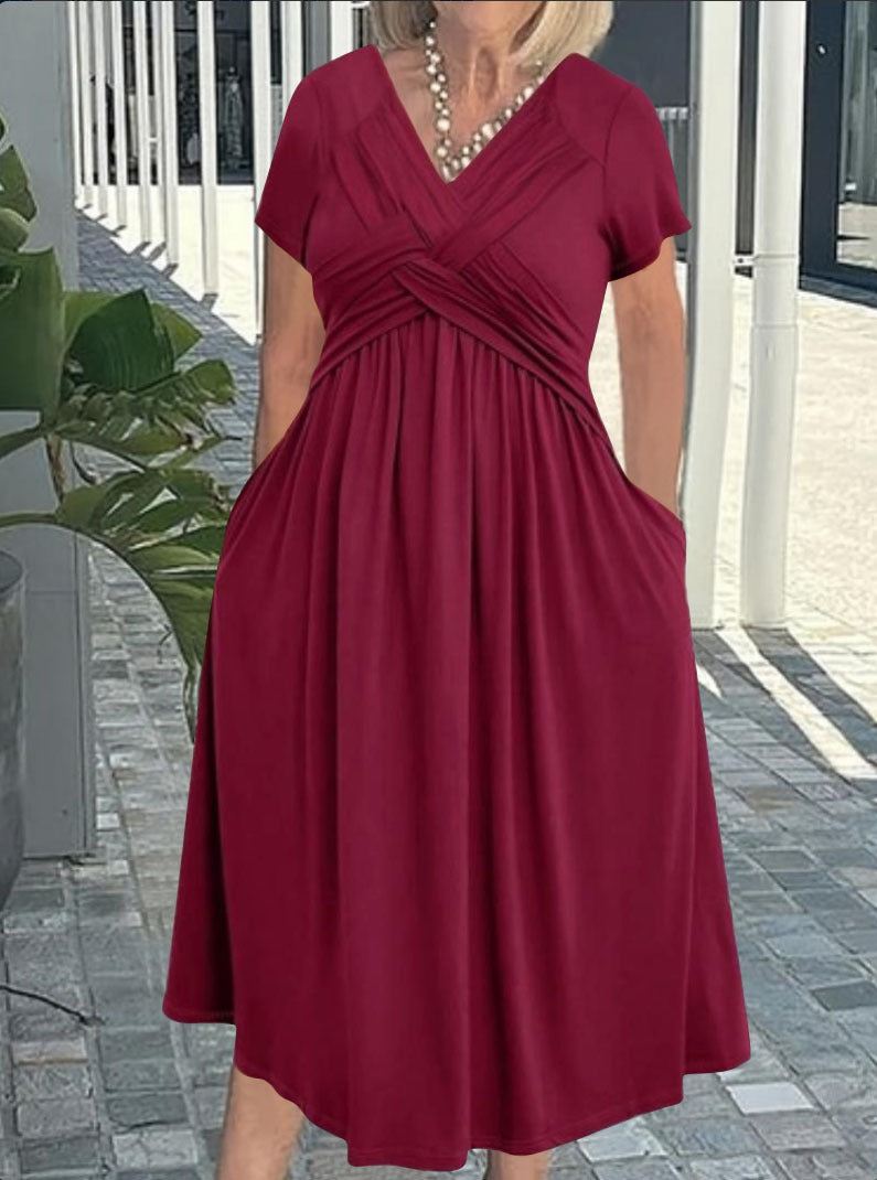 Women’s jumpsuit with a fitted wrap design and an elegant V neckline Lune London