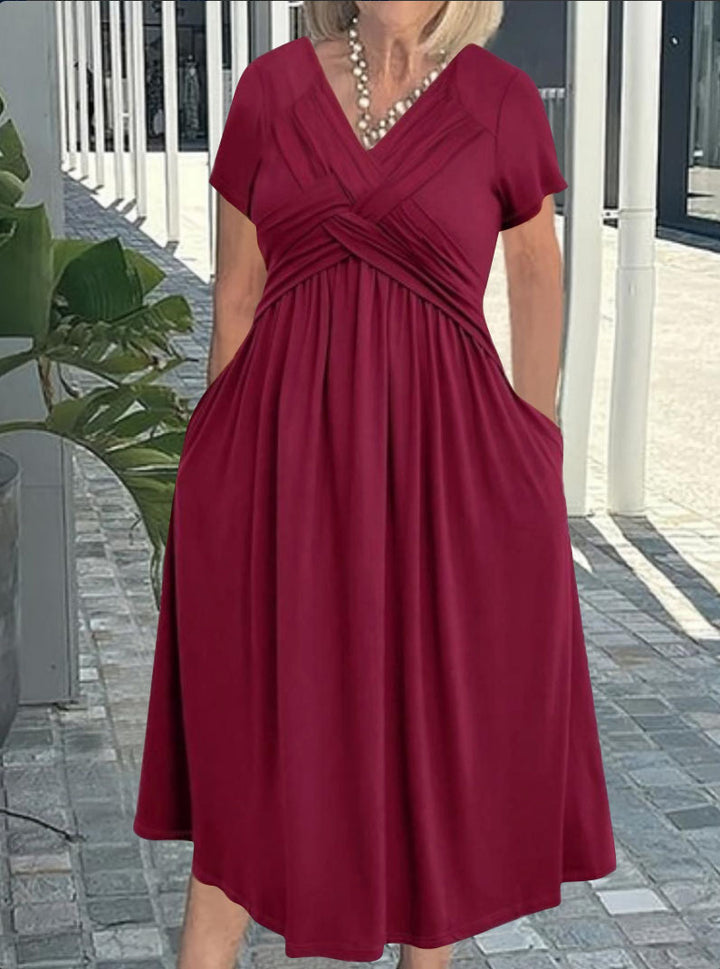 Women’s jumpsuit with a fitted wrap design and an elegant V neckline Lune London