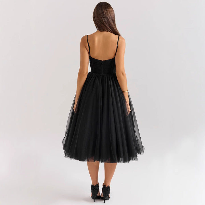 Women's Tulle Dress with Elegant Top and Flared Skirt Lune London