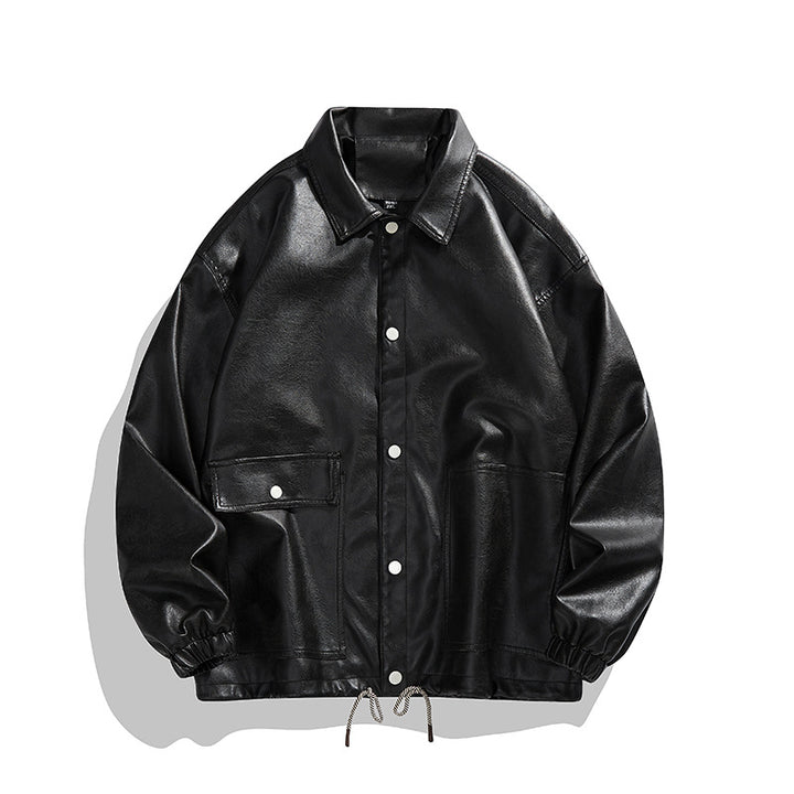 Casual faux leather jacket for women with adjustable waist and practical pockets Lune London