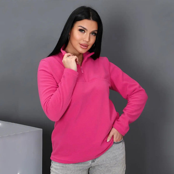 Ladies fleece sweater with high collar Lune London