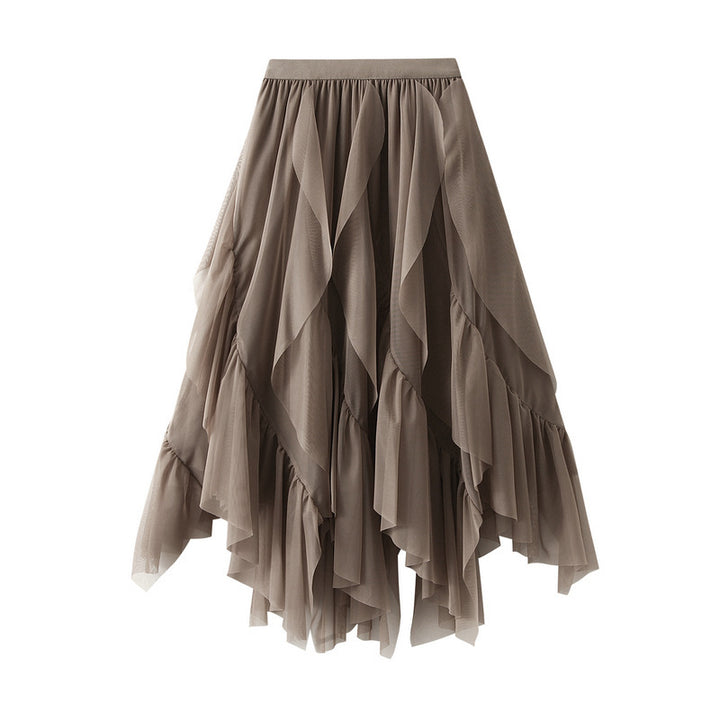 Voluminous tulle skirt for women with asymmetrical hem and multi-layer design Lune London