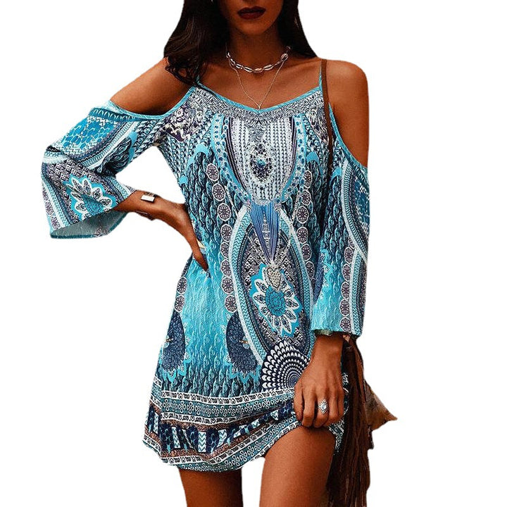 Chic Off-Shoulder Bohemian Dress Women