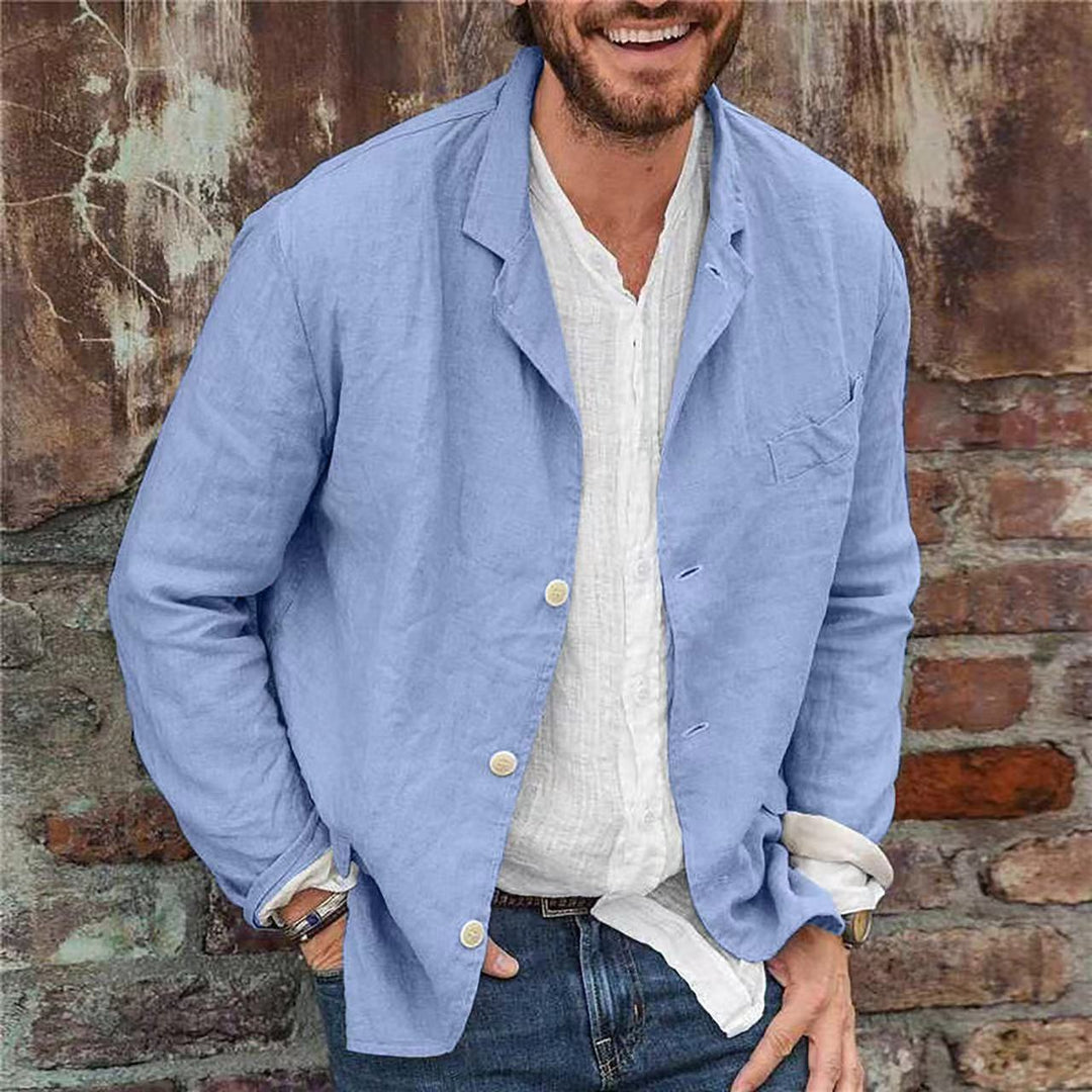 Lightweight and airy linen jacket for men with classic cut Lune London