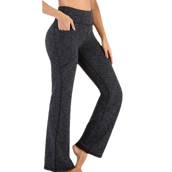 High-waisted bootcut yoga pants for women with practical pockets Lune London
