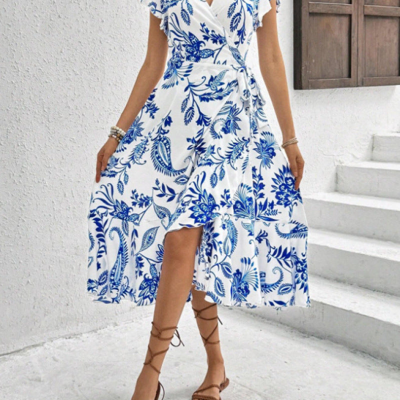 Chic Floral Maxi Wrap Dress for Women 1751425829