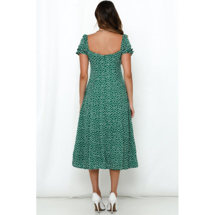Robe midi femme avec fente latérale et motif floral romantique Chic & Stil