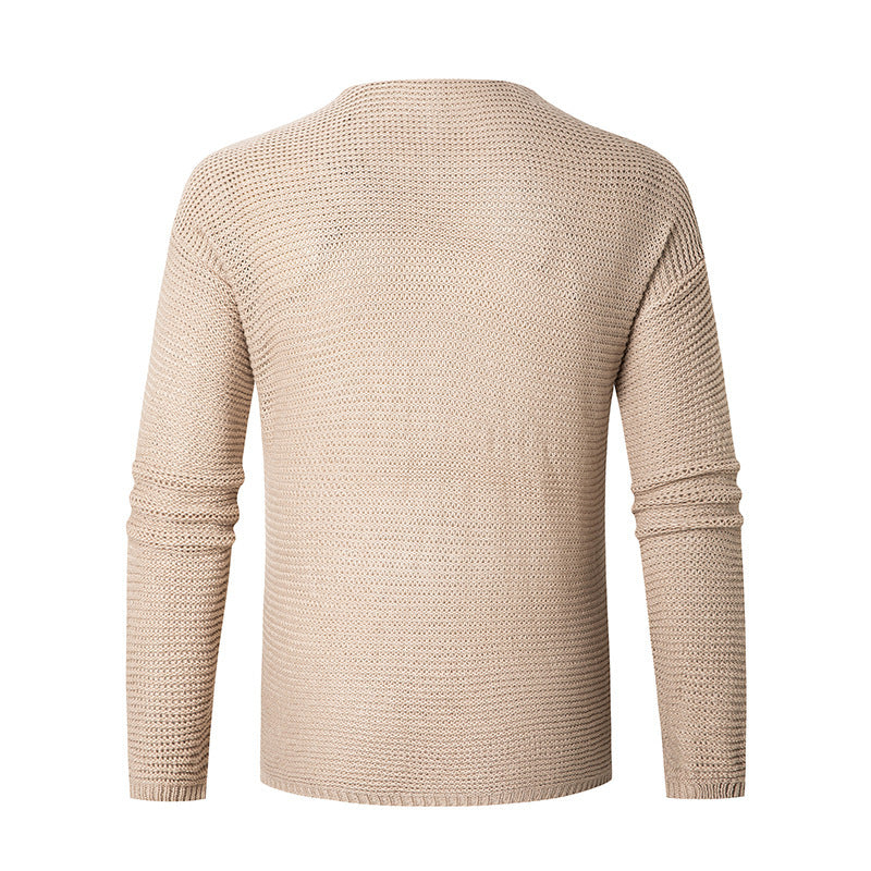 V-neck knit pullover for men in breathable material Lune London
