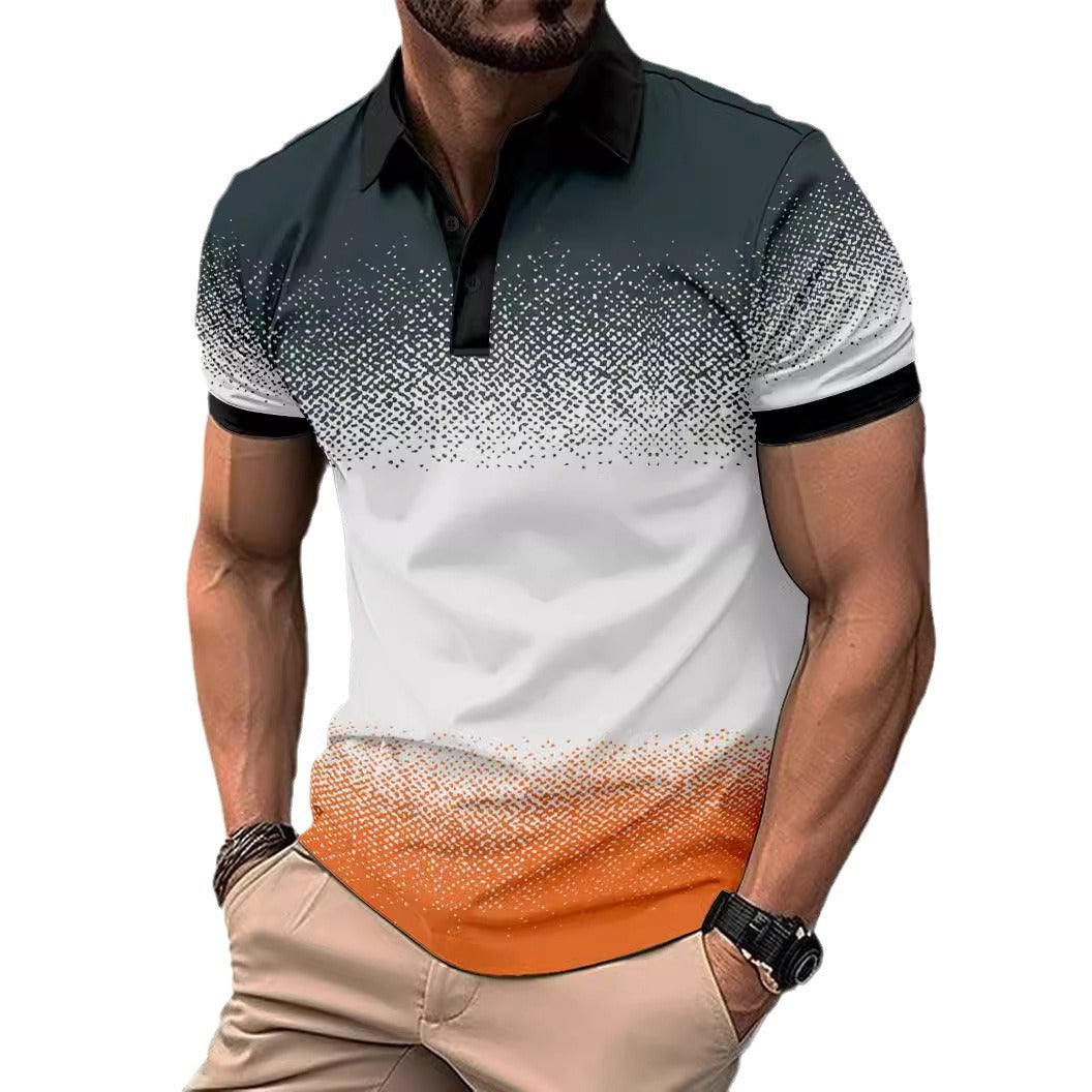 Chic and Stylish Dynamic Gradient Polo Shirt for Men