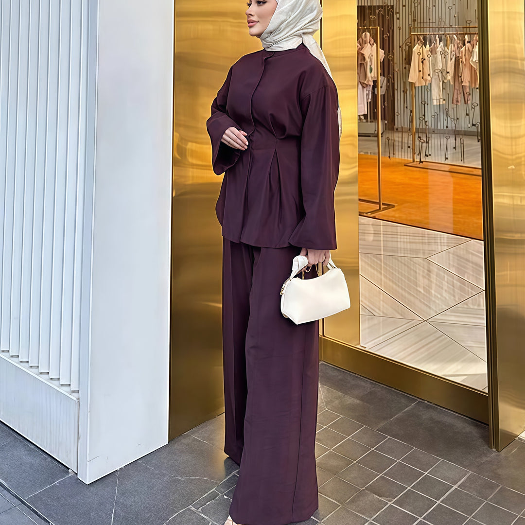 Ladies casual overalls with flared sleeves and button closure Lune London
