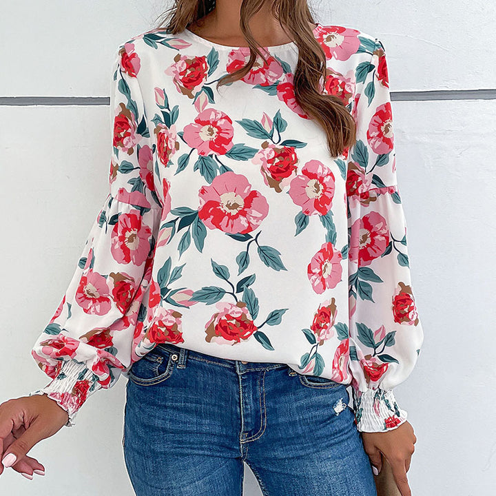 Women's blouse with floral patterns and voluminous sleeves Lune London