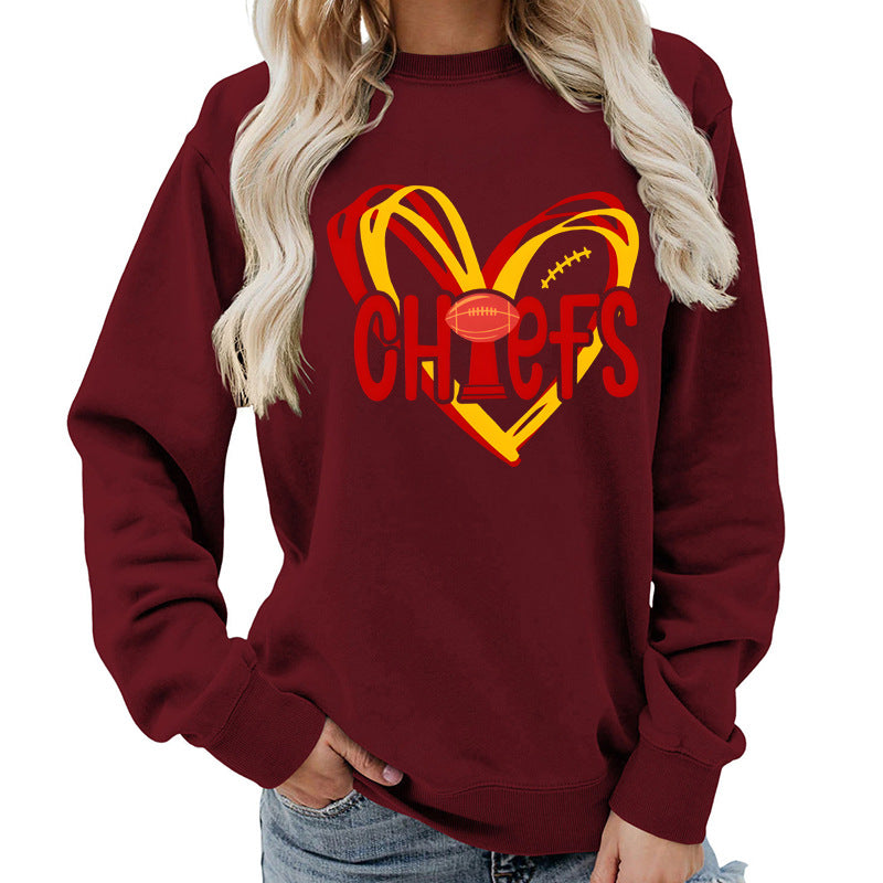 Sweat-shirt pour femmes avec design de cœur et graphiques sportifs créatifs Chic & Stil