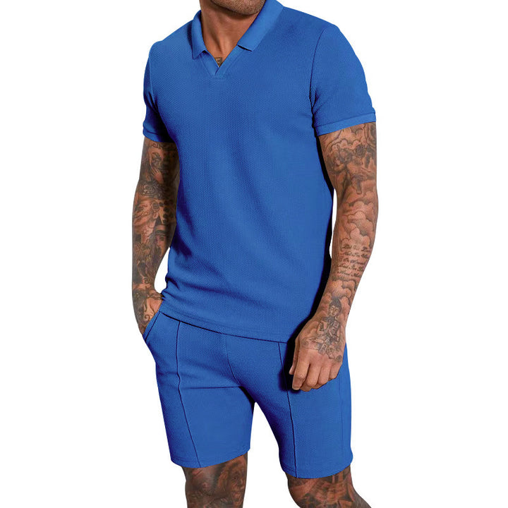 Men's comfortable short sleeve polo with matching shorts Lune London