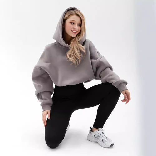 Ladies Fashion Cropped Sweatshirt with a Loose Fit Lune London