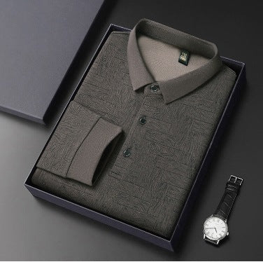 Elegant men's long sleeve shirt with textured design Lune London