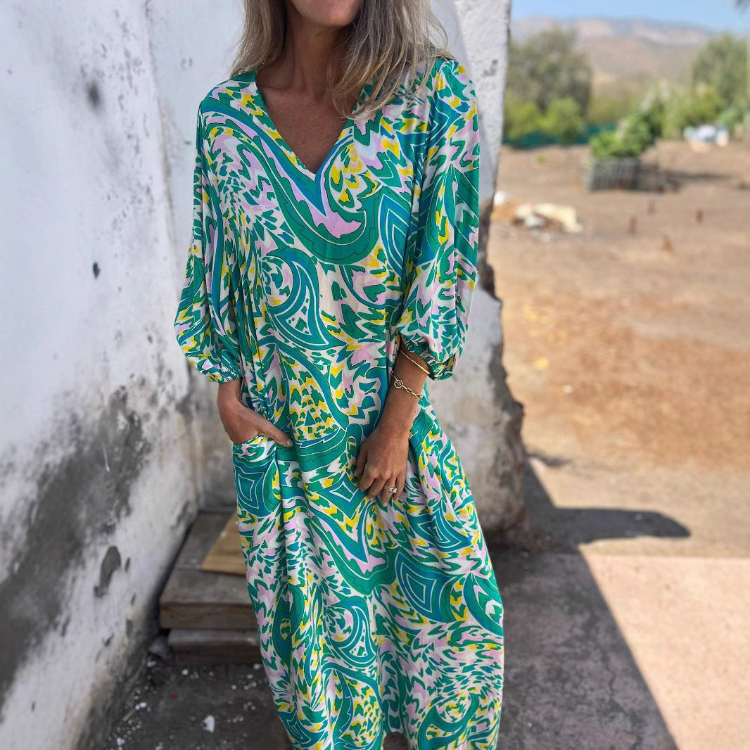 Chic and Stylish Women's Vibrant Printed Maxi Dress