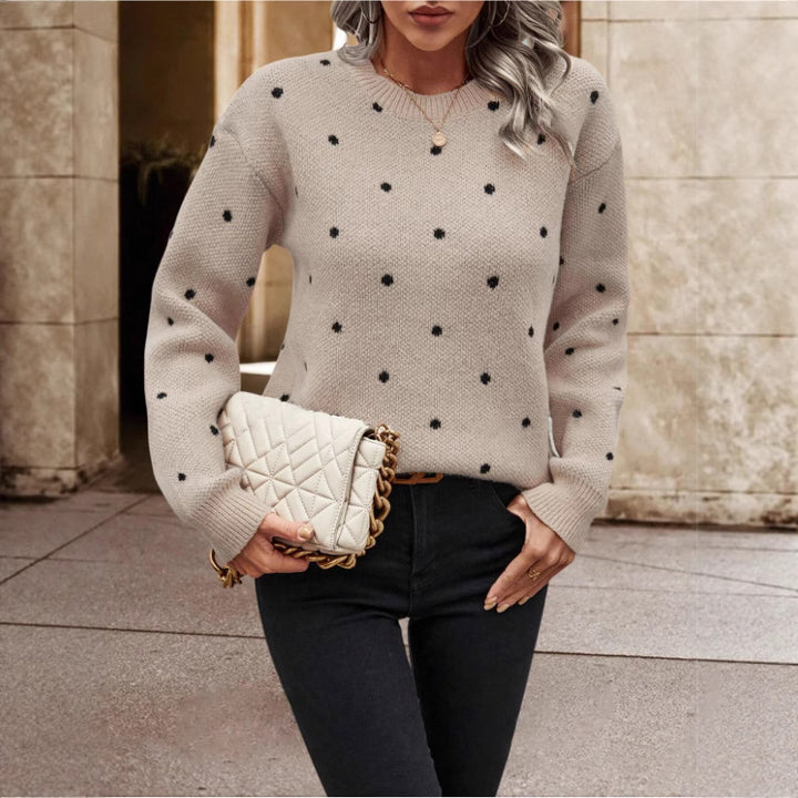 Cozy knit sweater for women with a trendy polka dot pattern Lune London