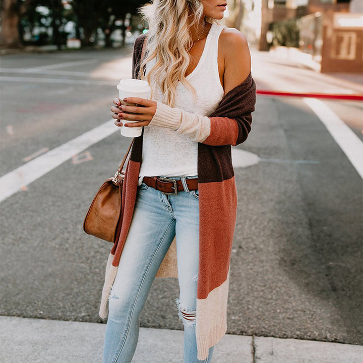 Women's knit coat with colorful details Lune London