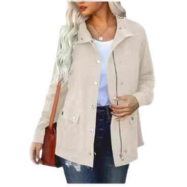 Casual women's jacket with functional pockets and hood Lune London