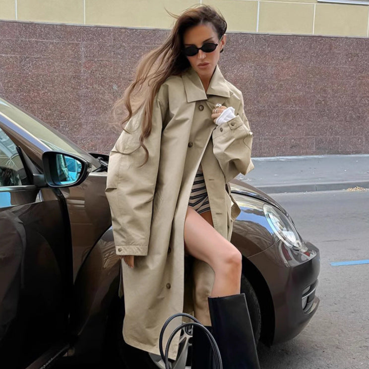 Lune London oversized casual trench coat for women
