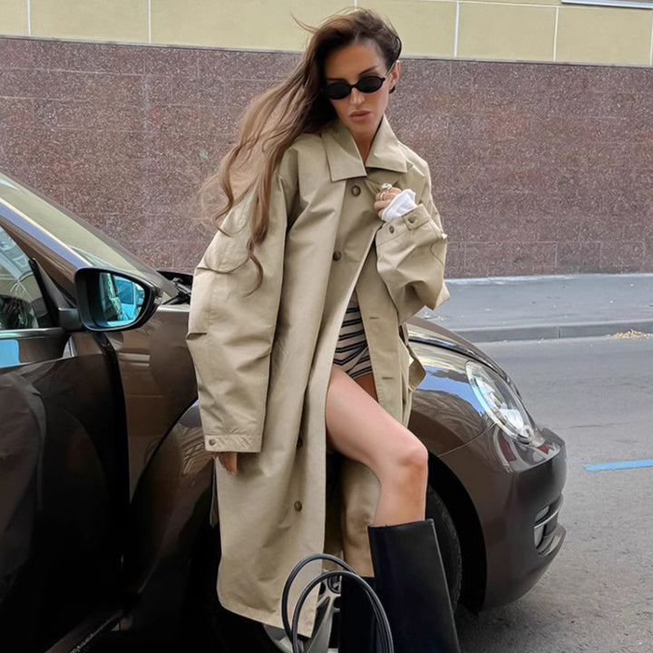 Lune London oversized casual trench coat for women