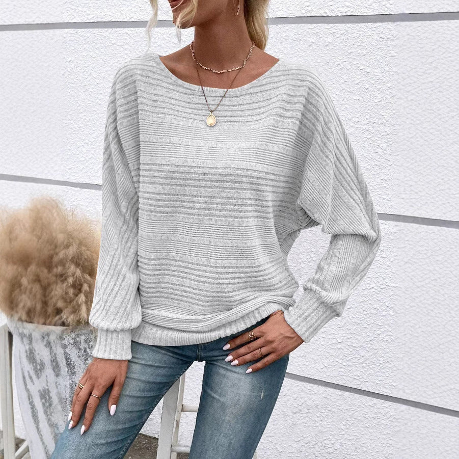 Loose fit knitted sweater for women with a relaxed fit and refined ribbed details Lune London