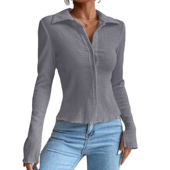 Long sleeve blouse for women with textured design Lune London