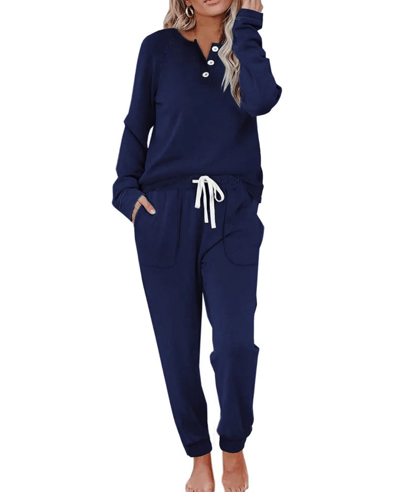 Casual outfit for women with button placket and elastic waist Lune London