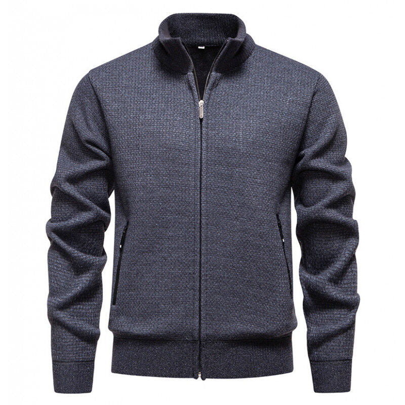 Men's knitted jacket with modern zipper and practical pockets Lune London
