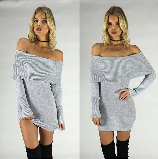 Knitted off-shoulder dress for women Lune London