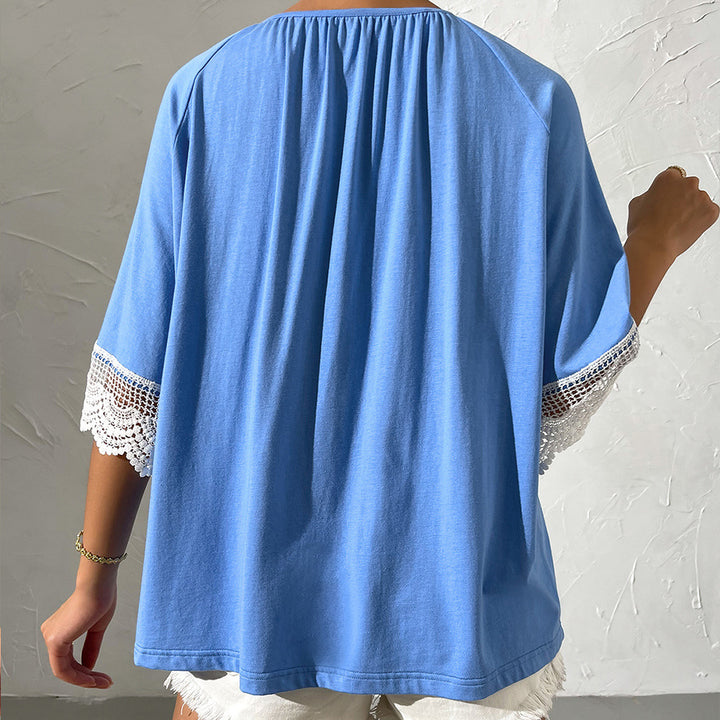 Casual tunic for women with lace details and side slits Lune London
