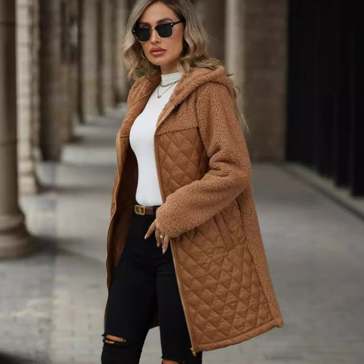 Transitional jacket for women with cozy fleece and hood Lune London