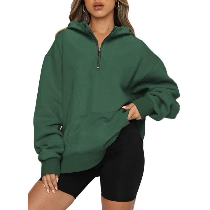 Oversized hoodie for women with half-zip Lune London