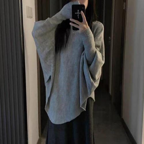 Pull femme décontracté avec coupe asymétrique et col large Lune London