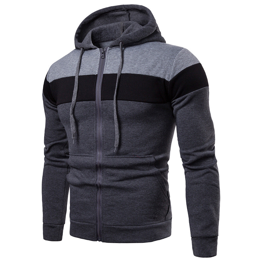 Sporty hooded jacket for men with colorblock design Lune London