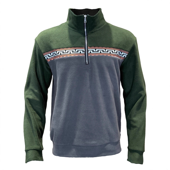 Men's fleece pullover with stylish high neck and contrasting pattern Lune London