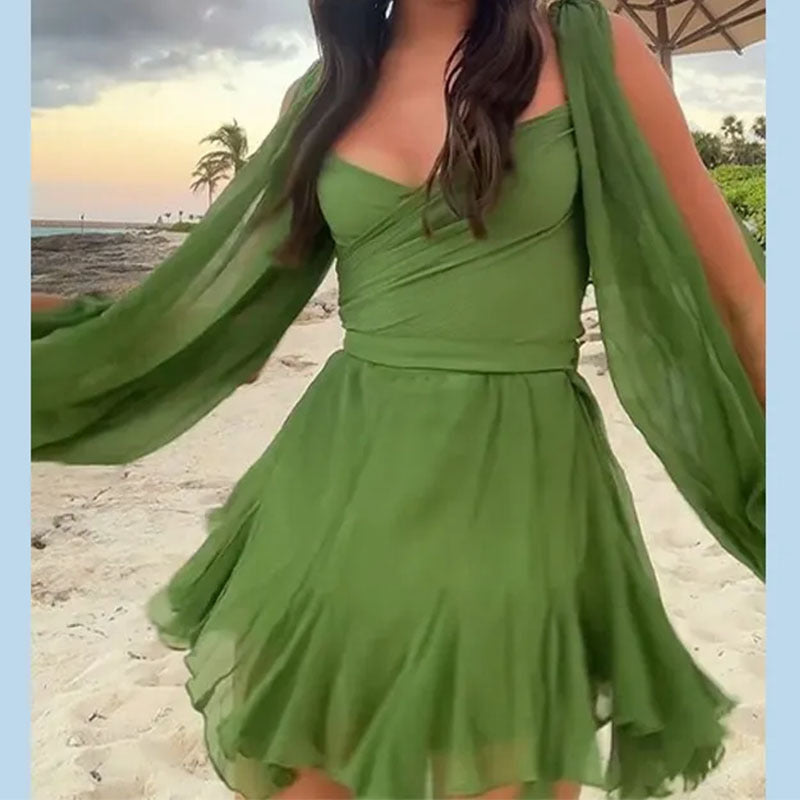 Robe à manches courtes pour femme avec imprimé léopard et manches volumineuses Chic & Stil