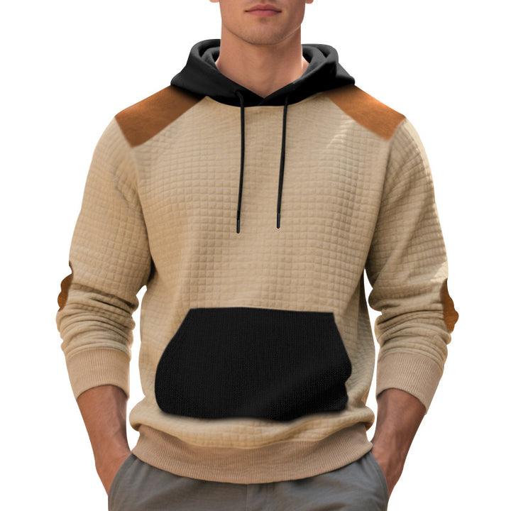 Men's Structured Fabric Hoodie with Contrast Details Lune London