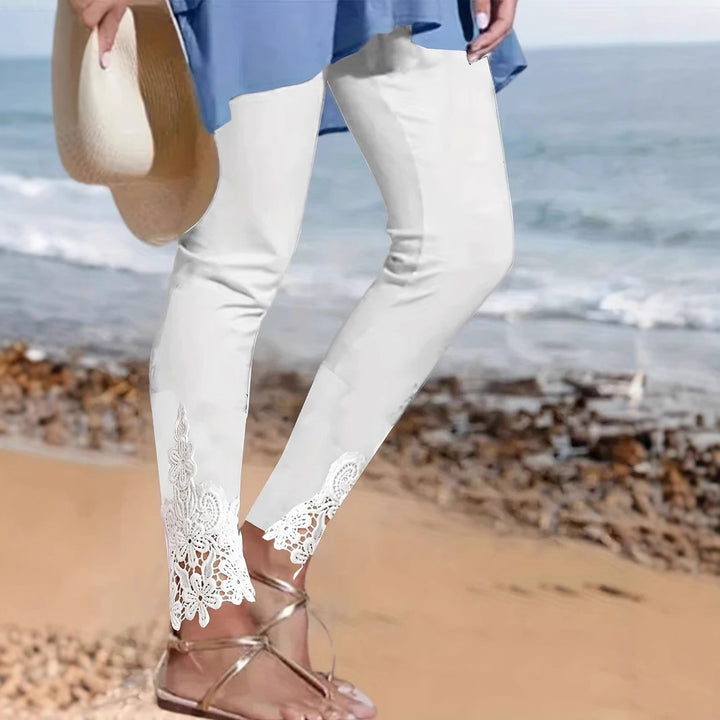 Elegant Ladies Leggings with Chic Lace Decoration and Style