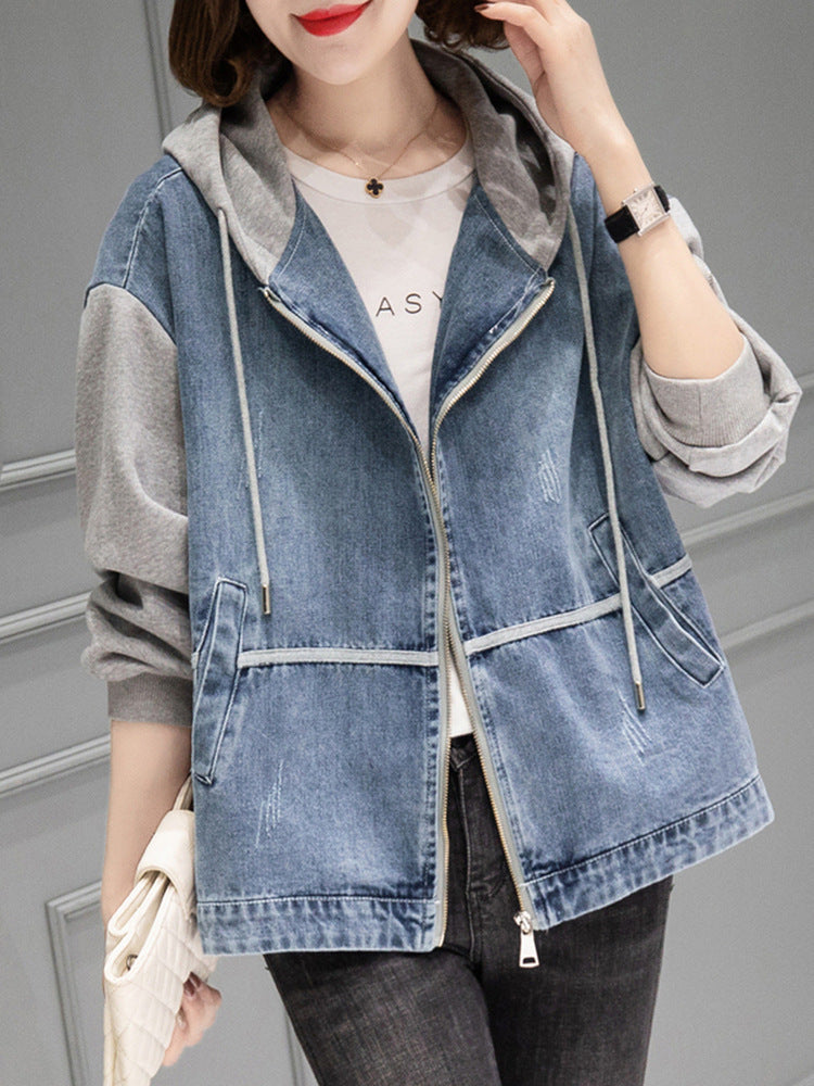 Trendy denim jacket for women with hood and casual fit Lune London