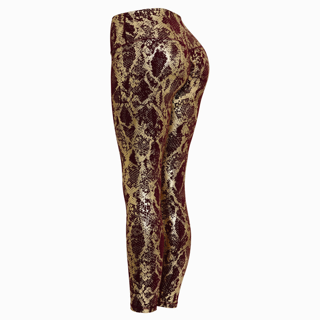 High-waisted snake print sport leggings for women Lune London