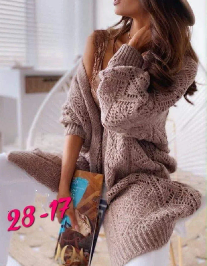 Women's knitted jacket with decorative pattern and relaxed fit Lune London