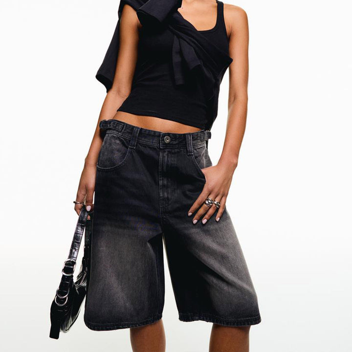Women's High-Cut Denim Shorts in Modern Style Lune London