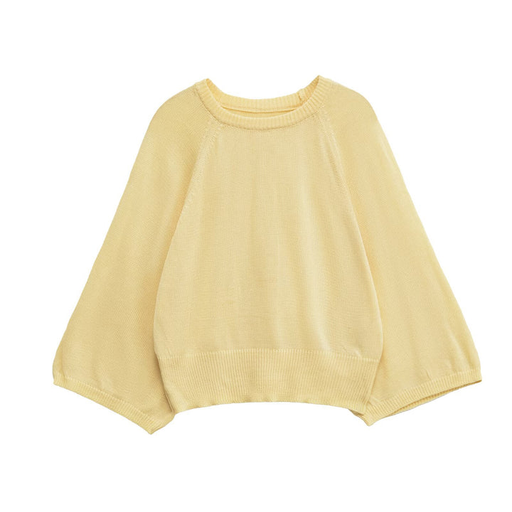Ladies elegant knit top with loose fit and ribbed details Lune London