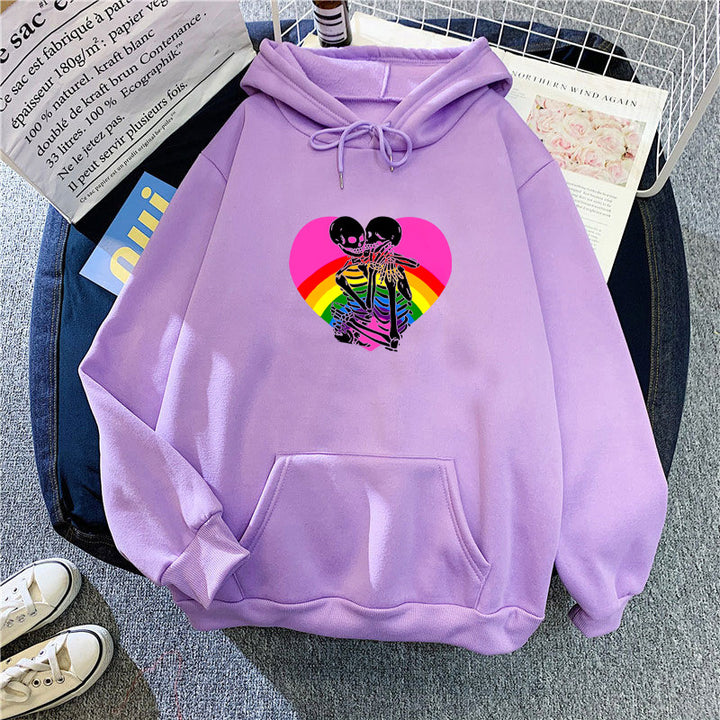 Ladies hoodie with colorful love motif Chic & Stil