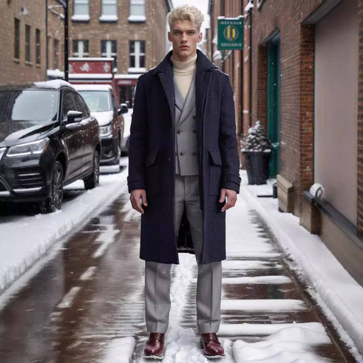Elegant trench coat for men with shawl collar and belt Lune London