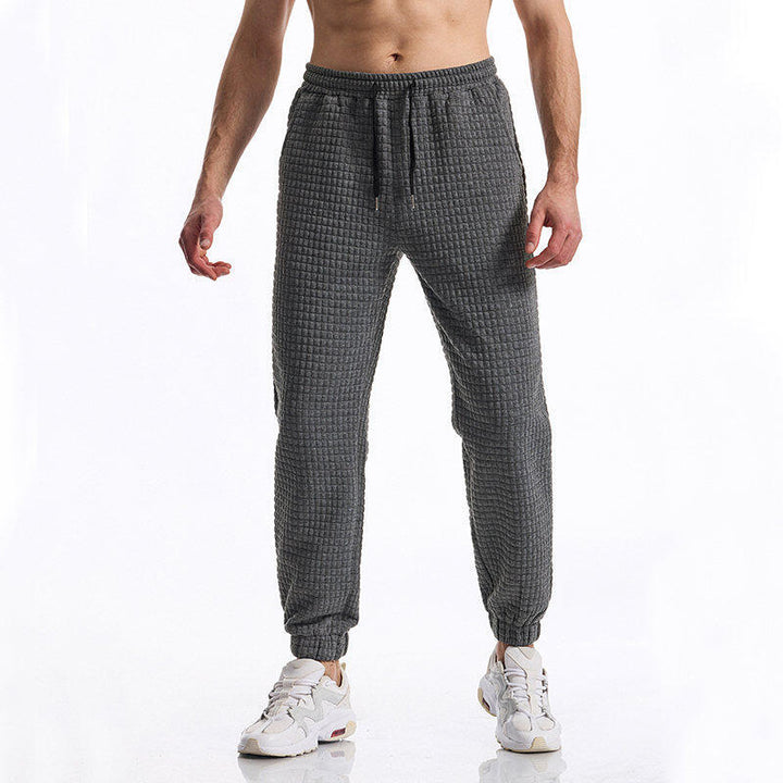 Casual pants for men with textured surface and elastic waistband Lune London